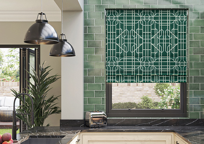 Bamboo Brights, Dark Green - Roman Blind - Image 3